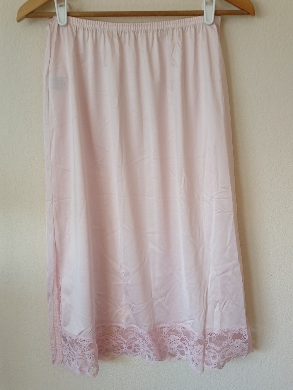 Vintage Applause Light Pink Half Slip With Lace Trim